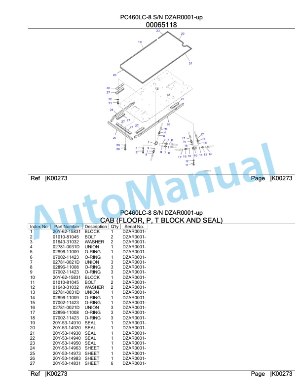 Komatsu PC460LC-8 Hydraulic Excavator Parts Manual DZAR0001-up-4