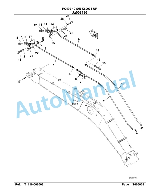 Komatsu PC490-10 Hydraulic Excavator Parts Manual SAA6E6AU-5