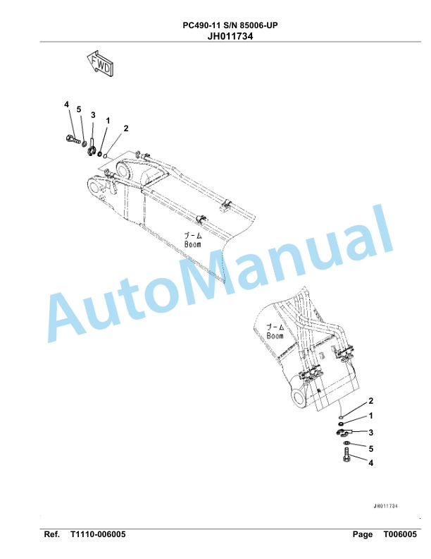 Komatsu PC490-11 Hydraulic Excavator Parts Manual 85006-UP-5