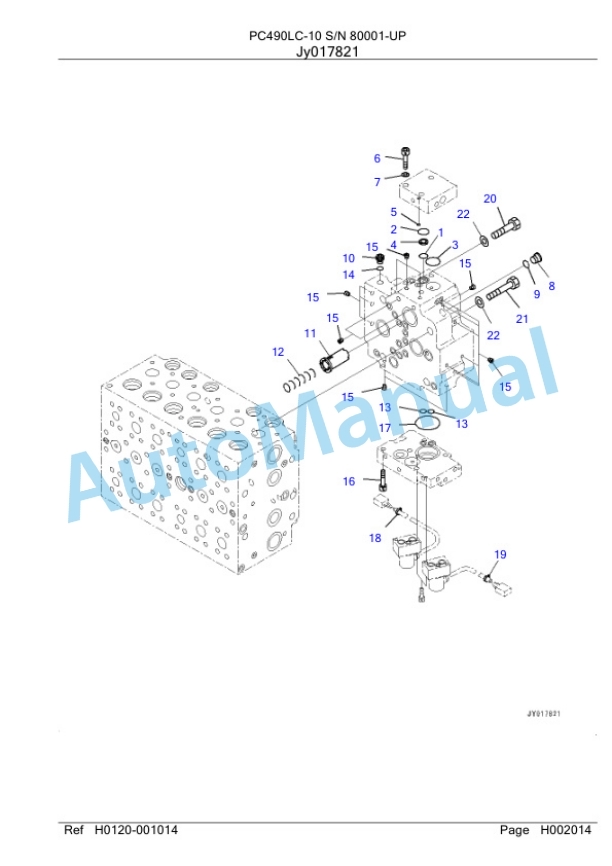 Komatsu PC490LC-10 Hydraulic Excavator Parts Manual PC0000605U-2