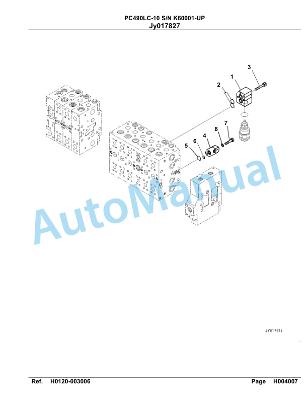 Komatsu PC490LC-10 Hydraulic Excavator Parts Manual SAA6E6AU-2