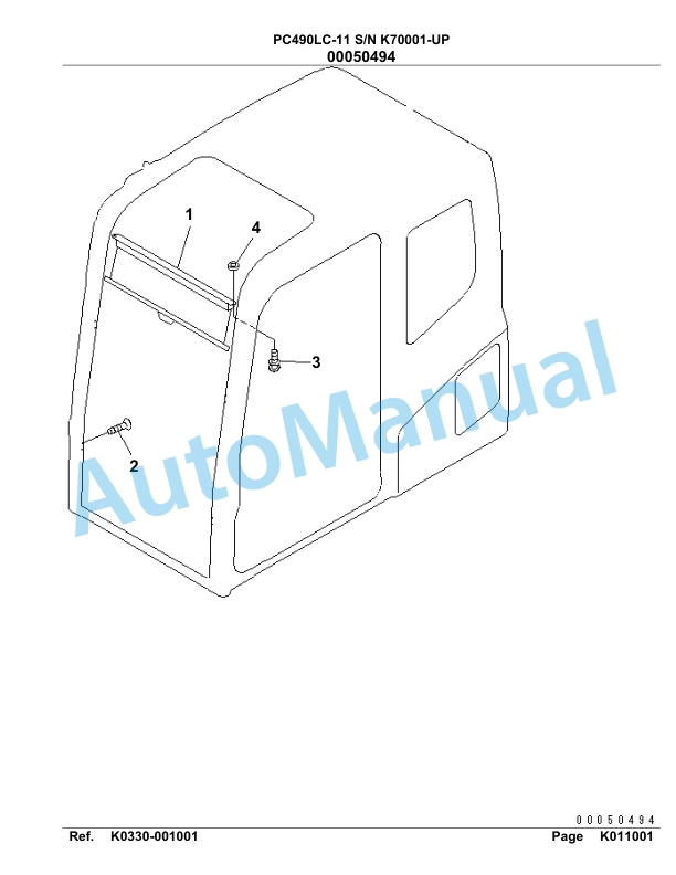 Komatsu PC490LC-11 Hydraulic Excavator Parts Manual K70001-up-3