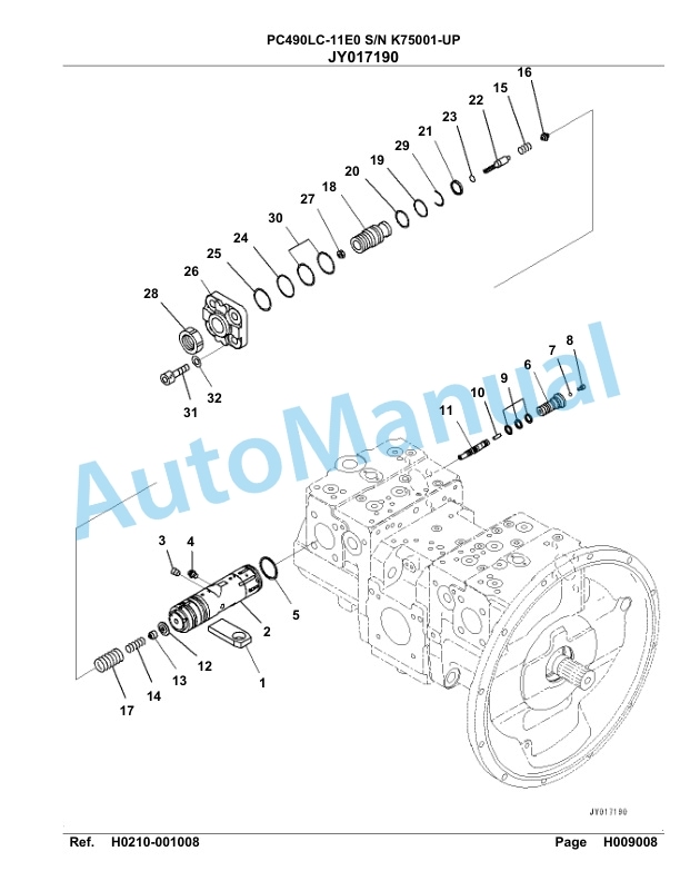 Komatsu PC490LC-11E0 Hydraulic Excavator Parts Manual PC00058U-2