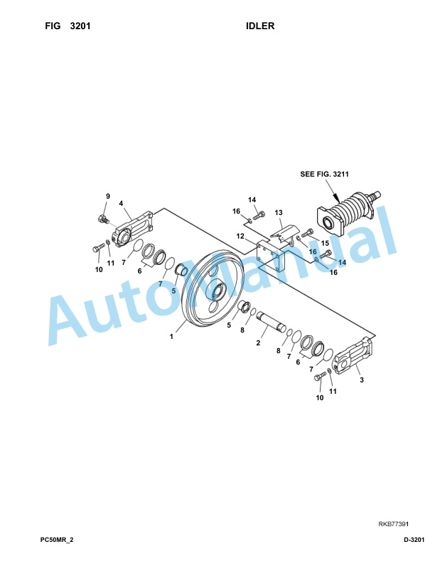 Komatsu PC50MR-2 Hydraulic Excavator Parts Manual F00103-UP-2