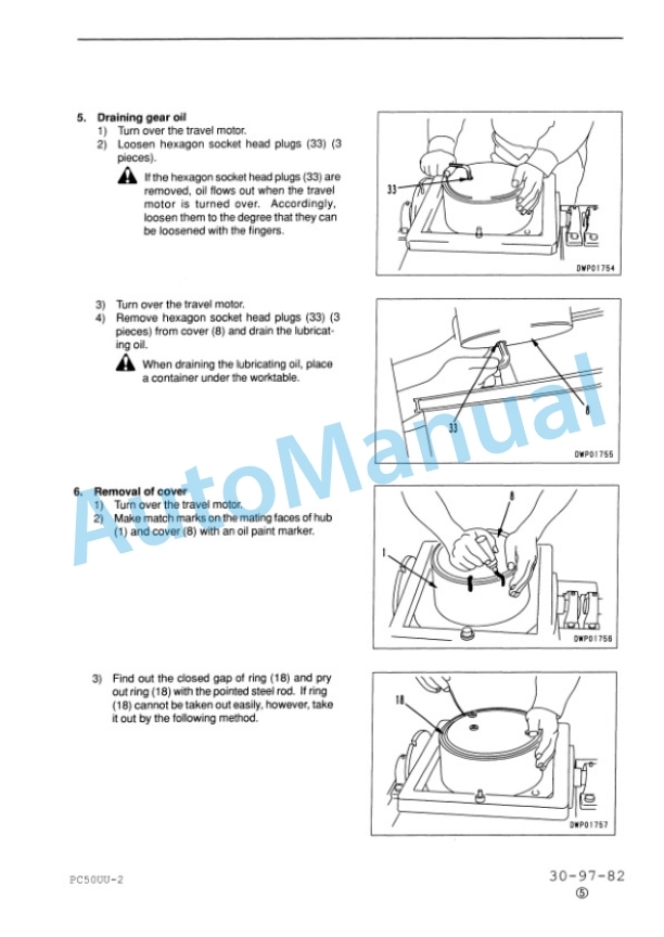 Komatsu PC50UU-2 Hydraulic Excavator Shop Manual SEBM000906-5