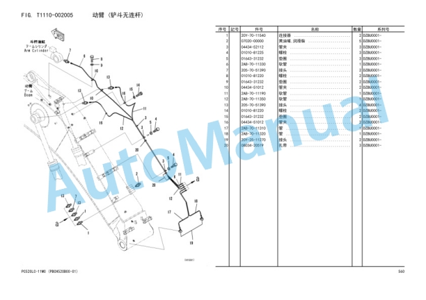 Komatsu PC520LC-11M0 Hydraulic Excavator Parts Manual PBCH520B00-01-5