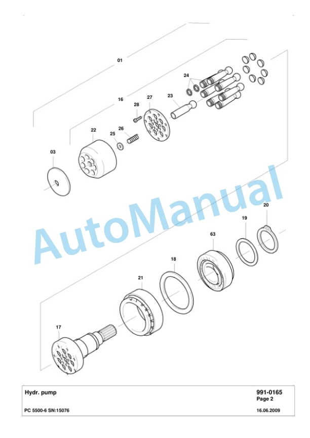 Komatsu PC5500-6 Diesel Hydraulic Excavator Parts Manual G15076-5
