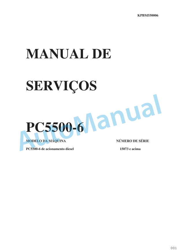 Komatsu PC5500-6 Diesel Hydraulic Excavator Service Manual KPBM550006