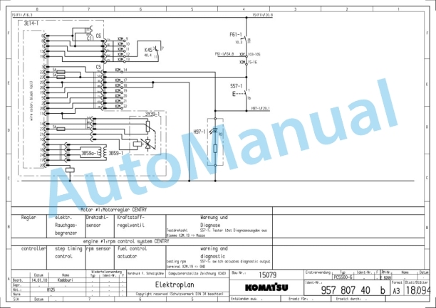 Alternative view of Komatsu PC5500-6 Hydraulic and Electrical Diagram