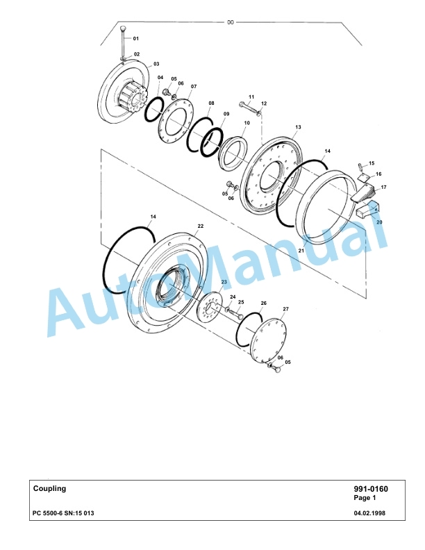 Komatsu PC5500-6 Hydraulic Excavator Parts Manual G15013-5