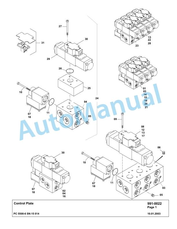 Komatsu PC5500-6 Hydraulic Excavator Parts Manual G15014-5