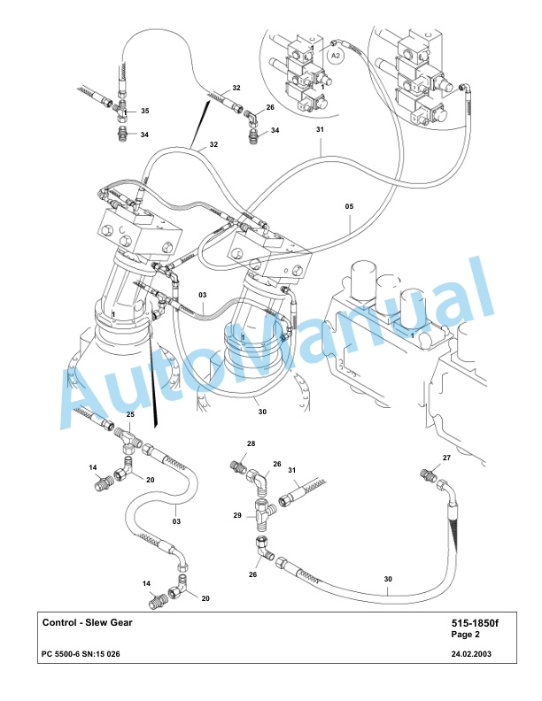 Komatsu PC5500-6 Hydraulic Excavator Parts Manual G15026-3