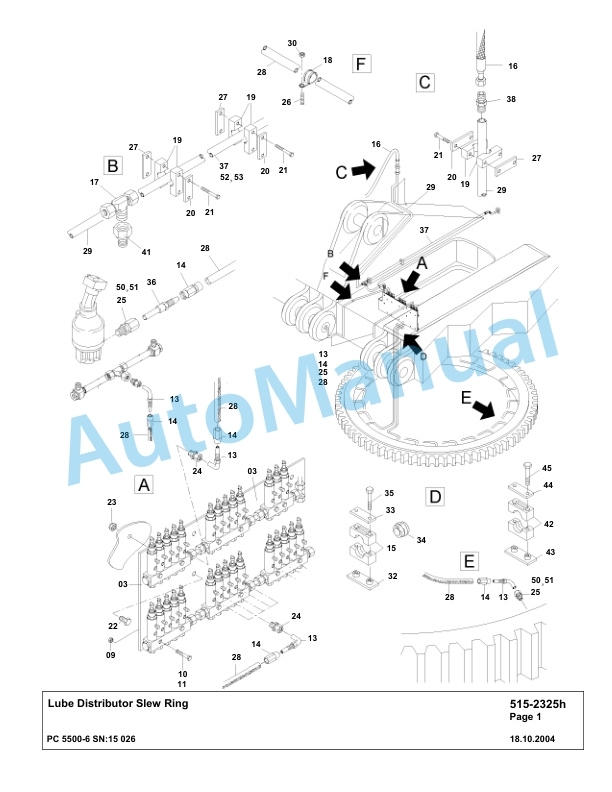 Komatsu PC5500-6 Hydraulic Excavator Parts Manual G15026-4