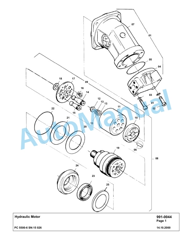 Komatsu PC5500-6 Hydraulic Excavator Parts Manual G15026-5