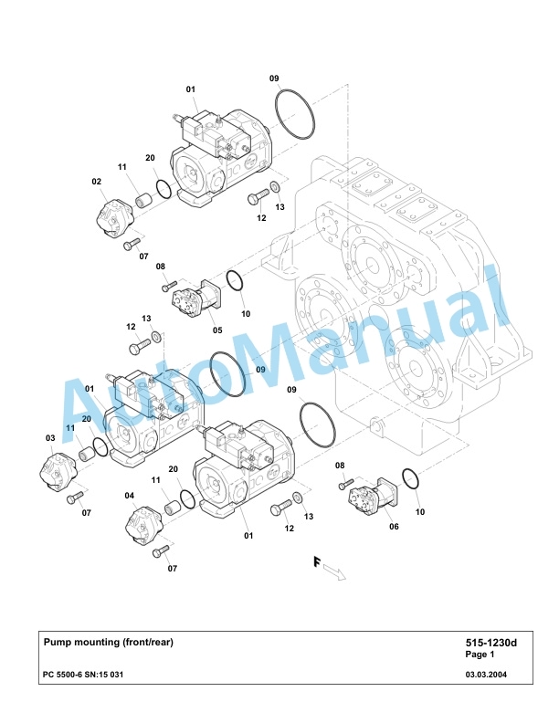 Komatsu PC5500-6 Hydraulic Excavator Parts Manual G15031-2