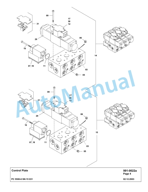 Komatsu PC5500-6 Hydraulic Excavator Parts Manual G15031-5