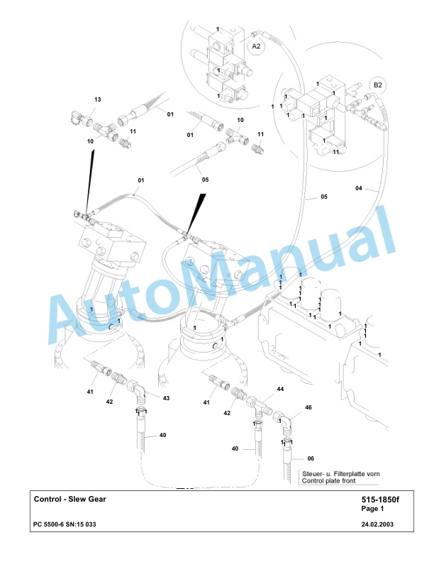 Komatsu PC5500-6 Hydraulic Excavator Parts Manual G15033-3