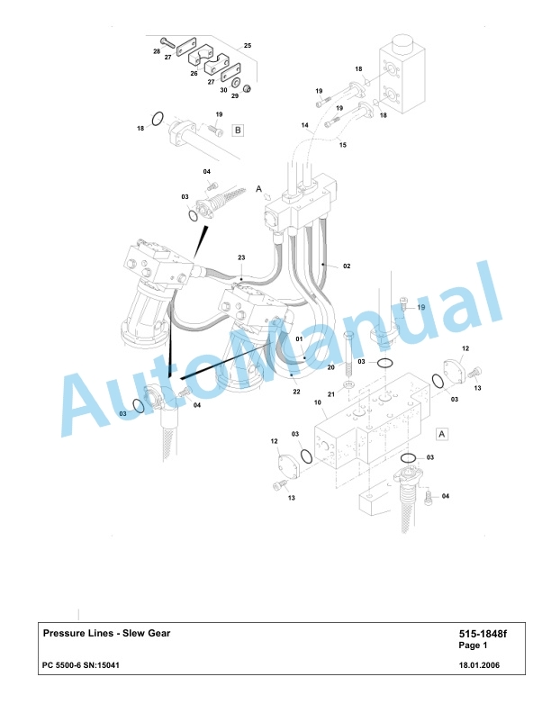 Komatsu PC5500-6 Hydraulic Excavator Parts Manual G15041-3