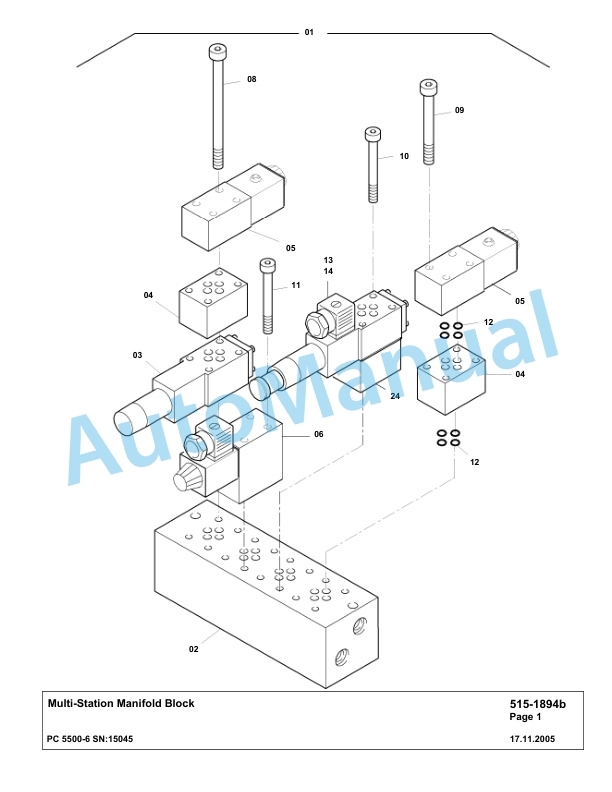 Komatsu PC5500-6 Hydraulic Excavator Parts Manual G15045-3