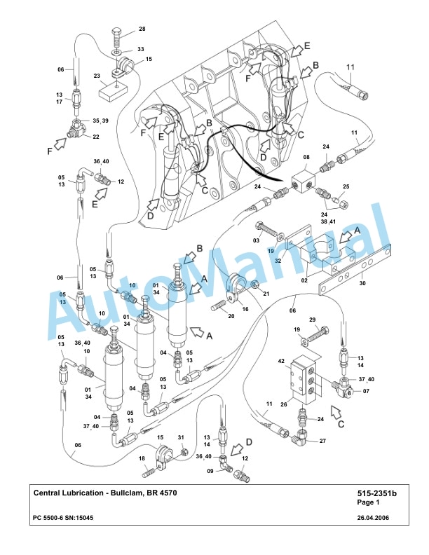 Komatsu PC5500-6 Hydraulic Excavator Parts Manual G15045-4