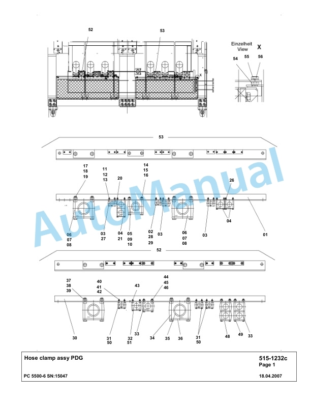 Komatsu PC5500-6 Hydraulic Excavator Parts Manual G15047-2