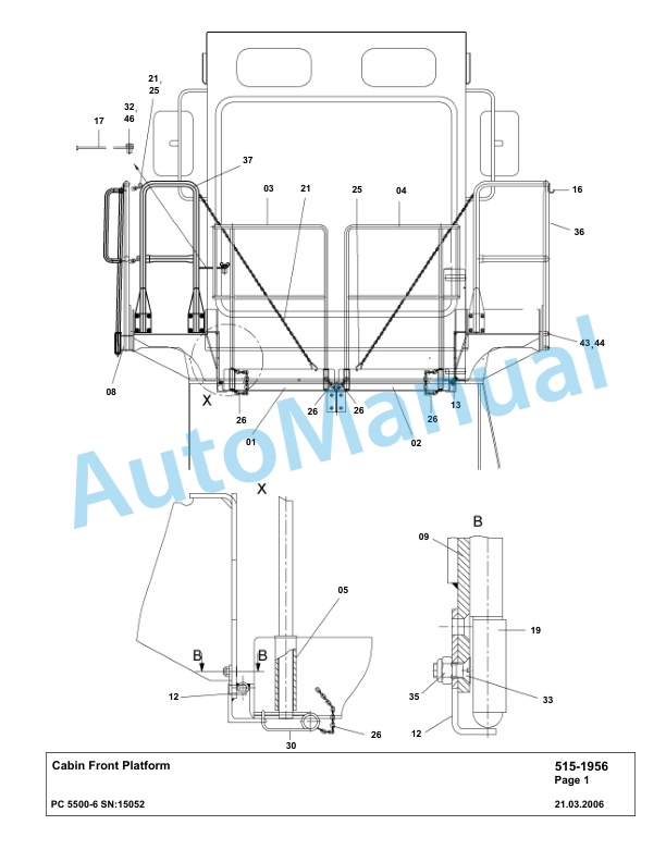 Komatsu PC5500-6 Hydraulic Excavator Parts Manual G15052-3