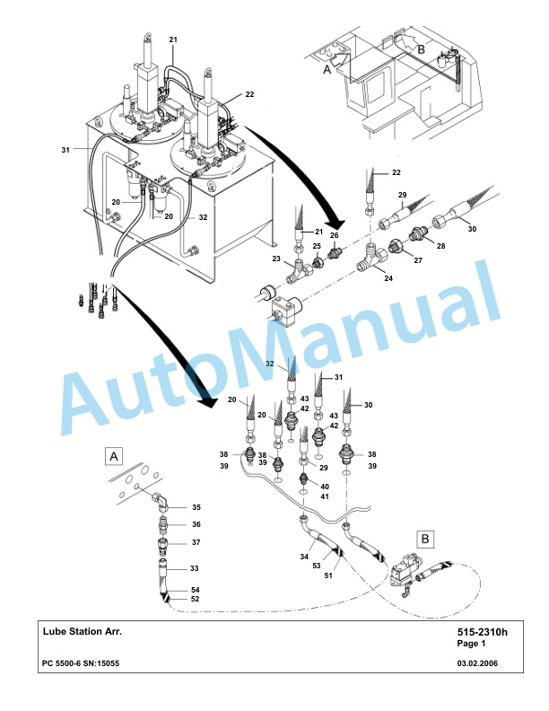 Komatsu PC5500-6 Hydraulic Excavator Parts Manual G15055-4