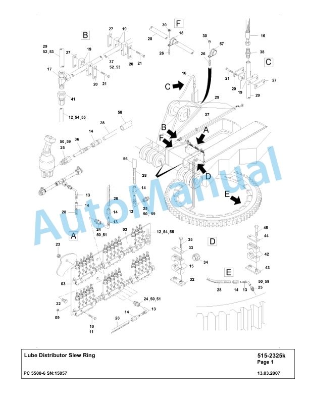 Komatsu PC5500-6 Hydraulic Excavator Parts Manual G15057-4