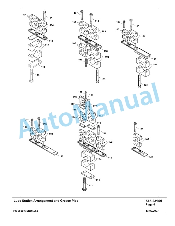 Komatsu PC5500-6 Hydraulic Excavator Parts Manual G15058-4