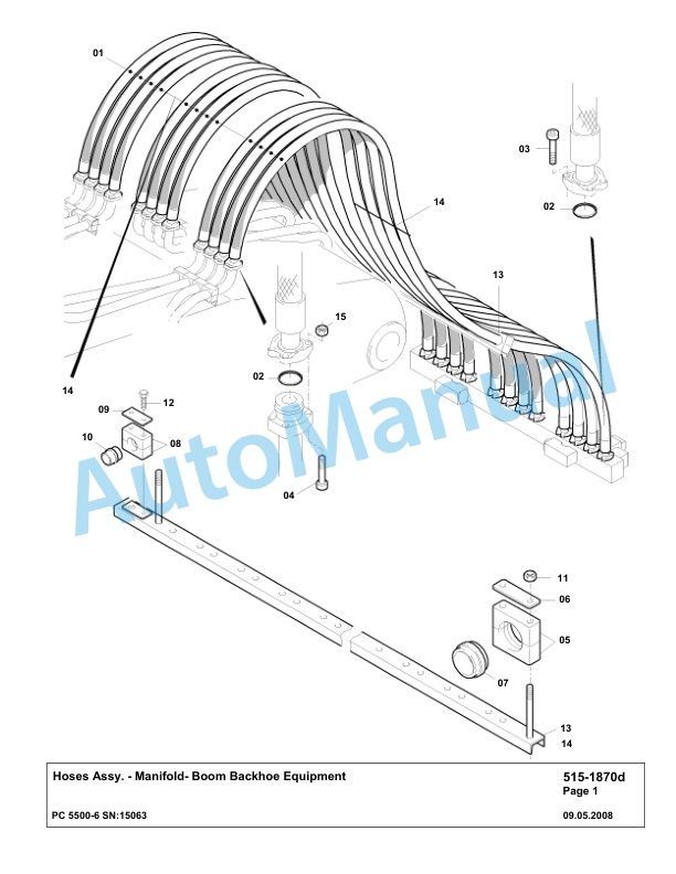Komatsu PC5500-6 Hydraulic Excavator Parts Manual G15063-3