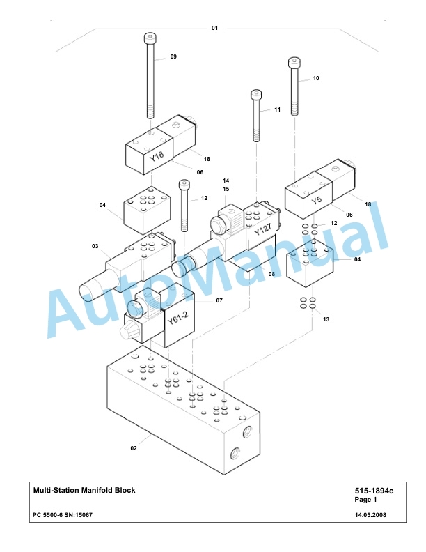 Komatsu PC5500-6 Hydraulic Excavator Parts Manual G15067-3