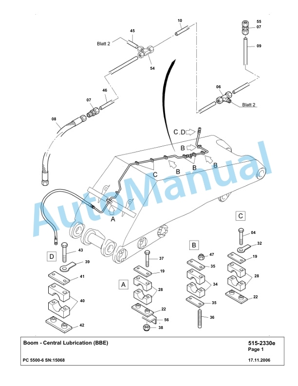 Komatsu PC5500-6 Hydraulic Excavator Parts Manual G15068-4