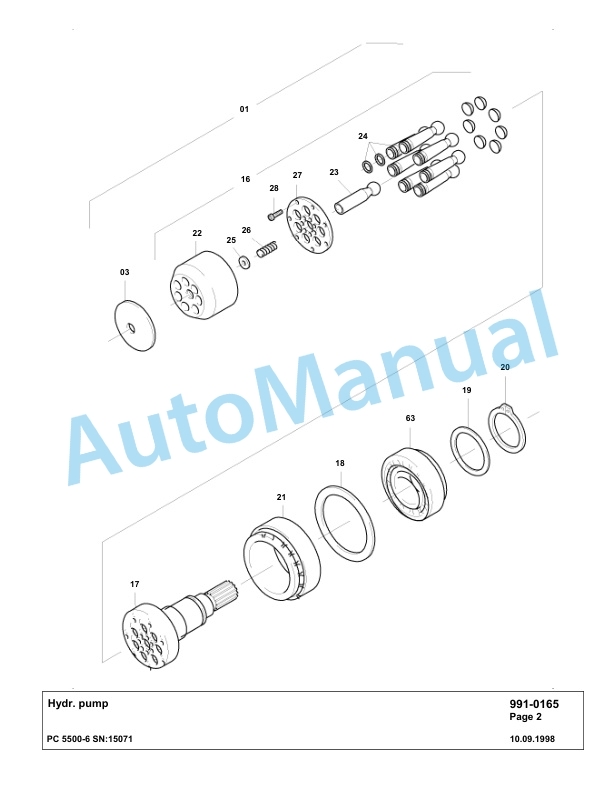 Komatsu PC5500-6 Hydraulic Excavator Parts Manual G15071-5