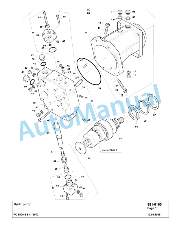 Komatsu PC5500-6 Hydraulic Excavator Parts Manual G15072-5