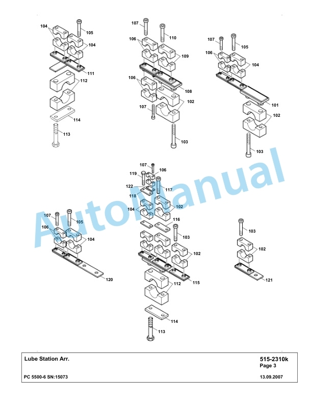 Komatsu PC5500-6 Hydraulic Excavator Parts Manual G15073-4