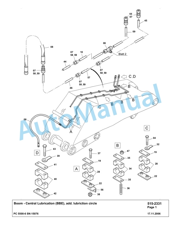 Komatsu PC5500-6 Hydraulic Excavator Parts Manual G15076-4