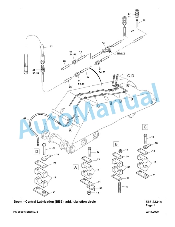 Komatsu PC5500-6 Hydraulic Excavator Parts Manual G15078-4
