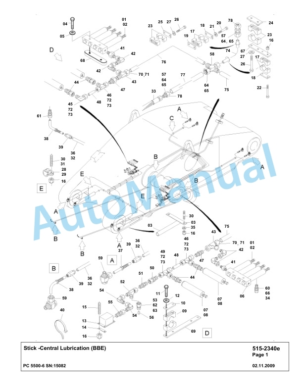 Komatsu PC5500-6 Hydraulic Excavator Parts Manual G15082-4