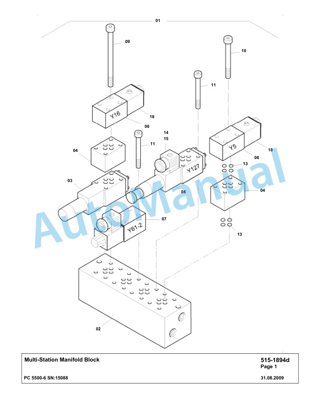 Komatsu PC5500-6 Hydraulic Excavator Parts Manual G15088-3
