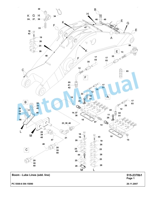 Komatsu PC5500-6 Hydraulic Excavator Parts Manual G15090-4