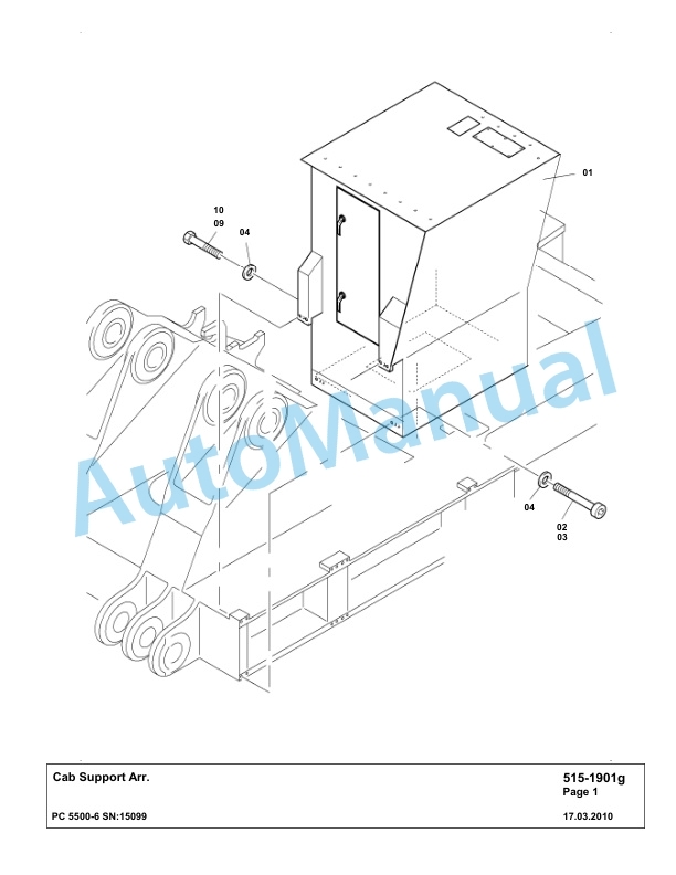 Komatsu PC5500-6 Hydraulic Excavator Parts Manual G15099-3