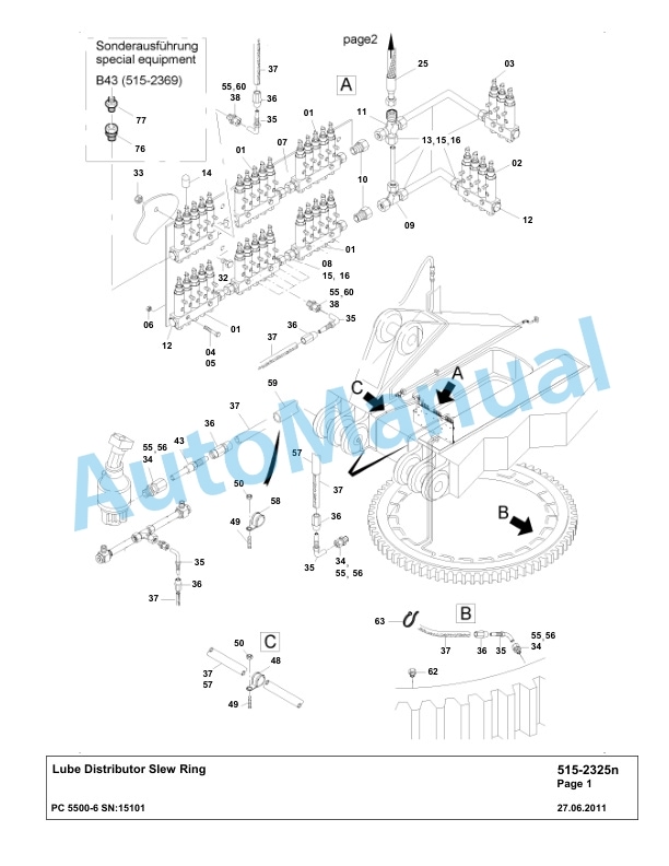Komatsu PC5500-6 Hydraulic Excavator Parts Manual G15101-4