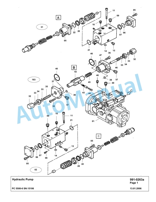 Komatsu PC5500-6 Hydraulic Excavator Parts Manual G15106-5