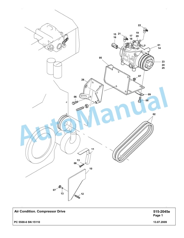 Komatsu PC5500-6 Hydraulic Excavator Parts Manual G15110-3