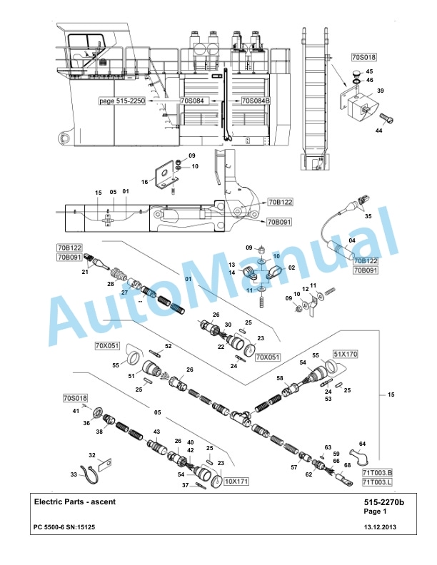 Komatsu PC5500-6 Hydraulic Excavator Parts Manual G15125-4