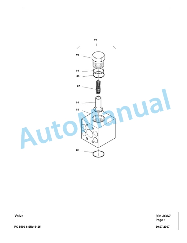 Komatsu PC5500-6 Hydraulic Excavator Parts Manual G15125-5