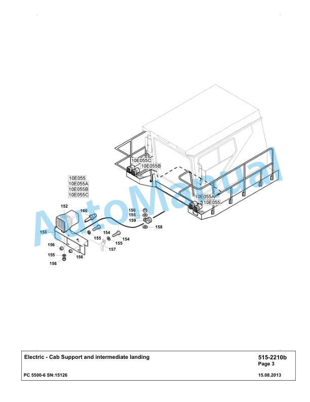 Komatsu PC5500-6 Hydraulic Excavator Parts Manual G15126-3