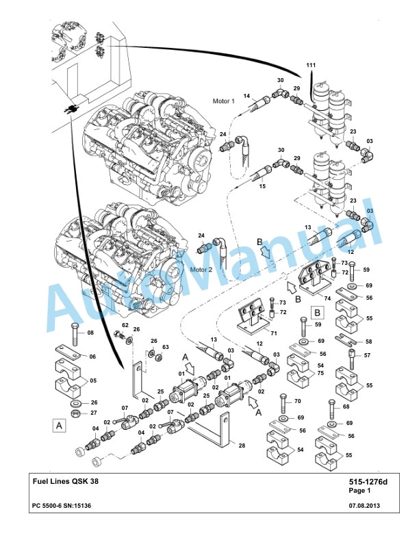 Komatsu PC5500-6 Hydraulic Excavator Parts Manual G15136-2