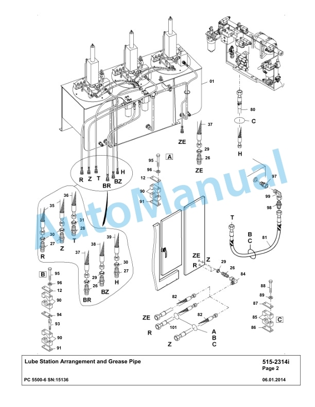 Komatsu PC5500-6 Hydraulic Excavator Parts Manual G15136-4