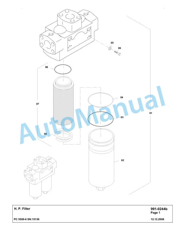 Komatsu PC5500-6 Hydraulic Excavator Parts Manual G15136-5